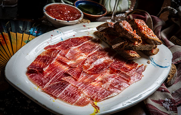 Tabla jamón serrano de bar cabrera